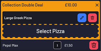 Posperity order screen allowing quick completion of a deal